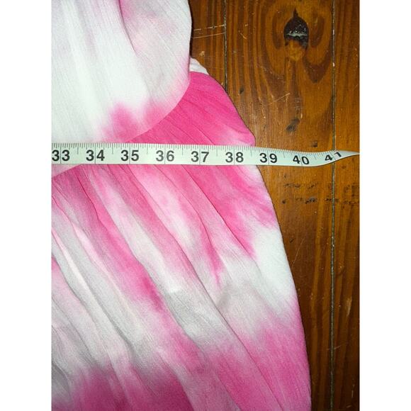 Charina Sarte Maxi Skirt Pink Hombre Tie Dye Sz L Bohemian Cottagecore Prairie - Picture 9 of 10